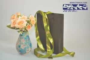 روبان سبز ساتن با چاپ طلایی فوری