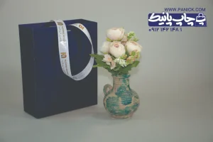 روبان سفید کبریتی ۲/۵ سانتی با چاپ طلایی