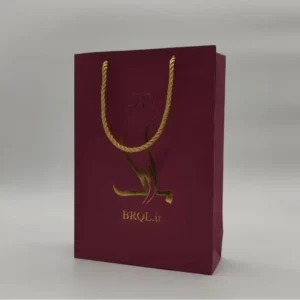 چاپ بگ گلاسه بنفش بارول چاپ طلاکوب تیراژ 1000 عددی