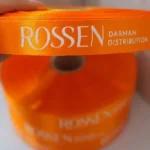 روبان نارنجی با چاپ سفید rossen