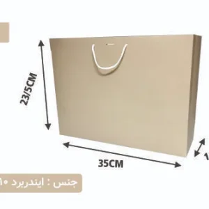 ساک دستی ایندربرد طلایی سایز 12×35×23/5