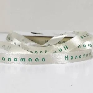 روبان سفید با چاپ سبز hanemoon