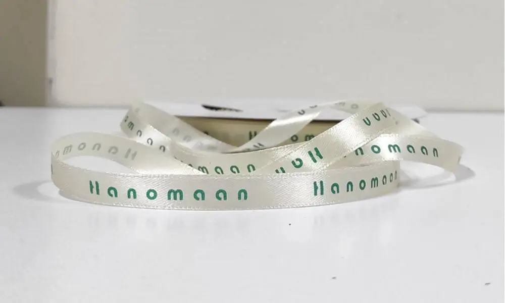 109-1 روبان سفید با چاپ سبز hanemoon