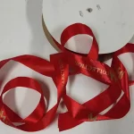 روبان زرشکی ۴ سانتی با چاپ طلایی collection