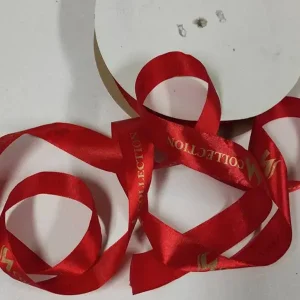 روبان زرشکی ۴ سانتی با چاپ طلایی collection