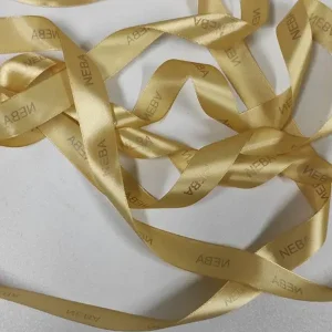 روبان طلایی ساتن ۴ سانتی با چاپ طلایی