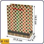 ساک طرح دار دایره ای قرمز سبز سایز 6×14.5×11.5