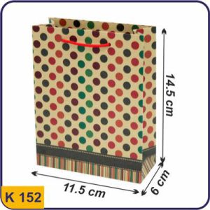 ساک طرح دار دایره ای قرمز سبز سایز 6×14.5×11.5