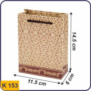 ساک طرح دار برگ های قرمز ریز سایز 6×14.5×11.5