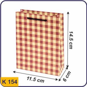 ساک طرح دار چهارخونه قرمز مربعی سایز 6×14.5×11.5