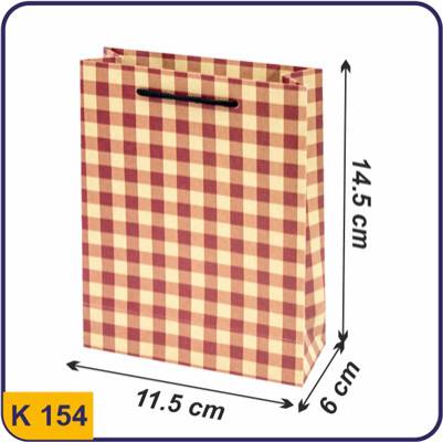 154 ساک طرح دار چهارخونه قرمز مربعی سایز 6×14.5×11.5