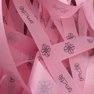 روبان صورتی کبریتی مستوره با چاپ مشکی