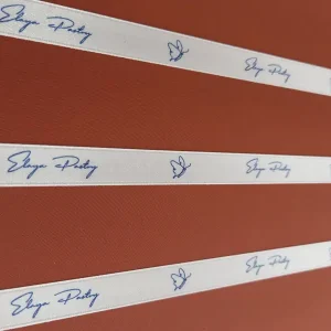 روبان سفید ۱۴ میلی متری با چاپ آبی