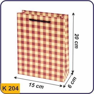 204 ساک طرح دار چهارخونه قرمز مربعی سایز 6×15×20