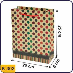 ساک طرح دار دایره ای قرمز سبز سایز 8×20×25