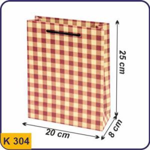 ساک طرح دار چهارخونه قرمز مربعی سایز 8×20×25