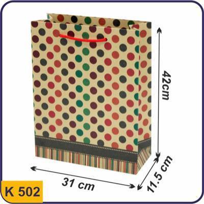 502 ساک طرح دار دایره ای قرمز سبز سایز 11.5×31×42