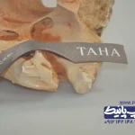 روبان زیتونی با چاپ سفید taha