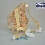 روبان طلایی ۴ سانتی متری با چاپ طلایی ۲ روزه