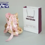 روبان صورتی ۲ سانتی با چاپ یکرو بنفش