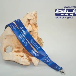 روبان سرمه ای با چاپ شومیز برای بند گردنی