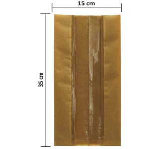 پاکت کرافت جلو پنجره عمودی 35×15 بسته 100 عددی