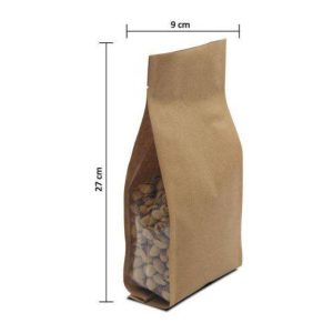 پاکت کرافت بغل پنجره دار سایز 25×9 بسته 100 عددی