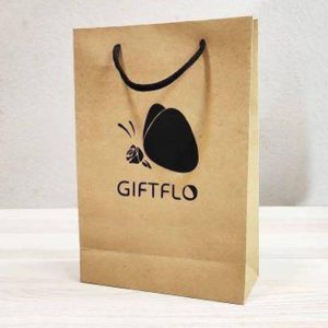 پاکت کرافت با چاپ یکرو مشکی giftflo