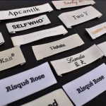 مارک پارچه ای ساتن چاپ تک رنگ مشکی