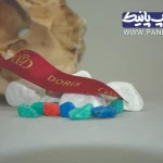 روبان کبریتی زرشکی با چاپ طلایی doris