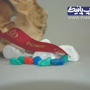 روبان کبریتی زرشکی با چاپ طلایی doris