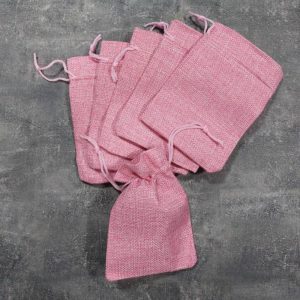 کیسه پارچه ای کنفی صورتی ۱۰ در ۱۳