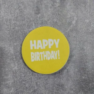 گیفت تگ تولد زرد قطر 5 سانتی متر بسته 50 عددی