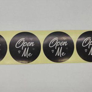لیبل دایره ای آماده open me قطر 5.5 سانتی متر بسته 200 عددی