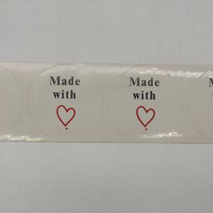 لیبل دایره ای آماده made with قطر 5.5 سانتی متر بسته 200 عددی