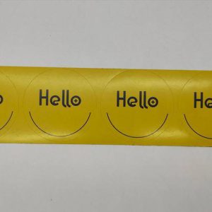 لیبل دایره ای آماده hello قطر 5.5 سانتی متر بسته 200 عددی