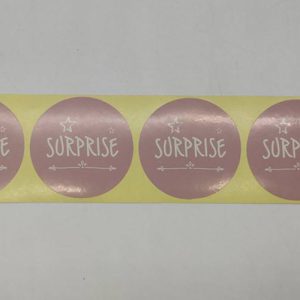 لیبل دایره ای آماده suprise قطر 5.5 سانتی متر بسته 200 عددی