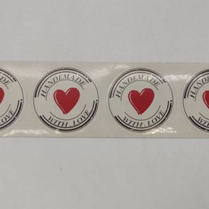 لیبل دایره ای آماده love قطر 5.5 سانتی متر بسته 200 عددی