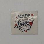 لیبل مربعی آماده made with love بسته 200 عددی