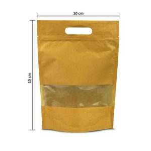 پاکت پنجره دار زیپ کیپ کرافت آماده سایز 10×15 بسته 100 عددی