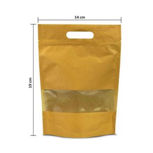 پاکت پنجره دار زیپ کیپ کرافت آماده سایز 19×14 بسته 100 عددی