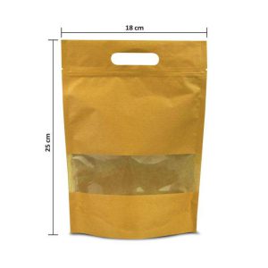 پاکت پنجره دار زیپ کیپ کرافت آماده سایز 25×18 بسته 100 عددی