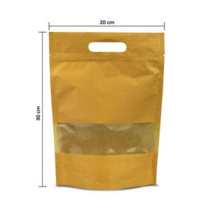 پاکت پنجره دار زیپ کیپ کرافت آماده سایز 30×20 بسته 100 عددی