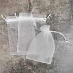 کیسه حریر سفید سایز 10 در 15