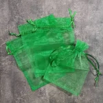 کیسه حریر سبز سایز 10 در 15