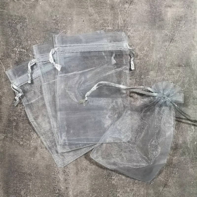 panick00146 کیسه حریر طوسی سایز 10 در 15