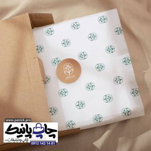 چاپ کاغذ پوستی سفید با طرح و لوگو