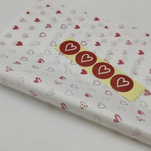 کاغذ پوستی آماده طرحدار قلب 50×70 بسته 200 عددی