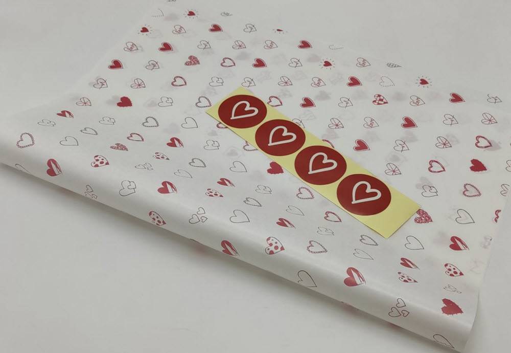 posti14 کاغذ پوستی آماده طرحدار قلب 50×70 بسته 200 عددی