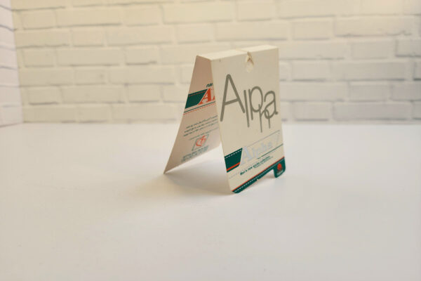 چاپ اتیکت مقوایی جوراب اختصاصی Alfa تیراژ 1000 عددی